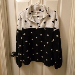 Polka Dot Fleece Jacket XL
